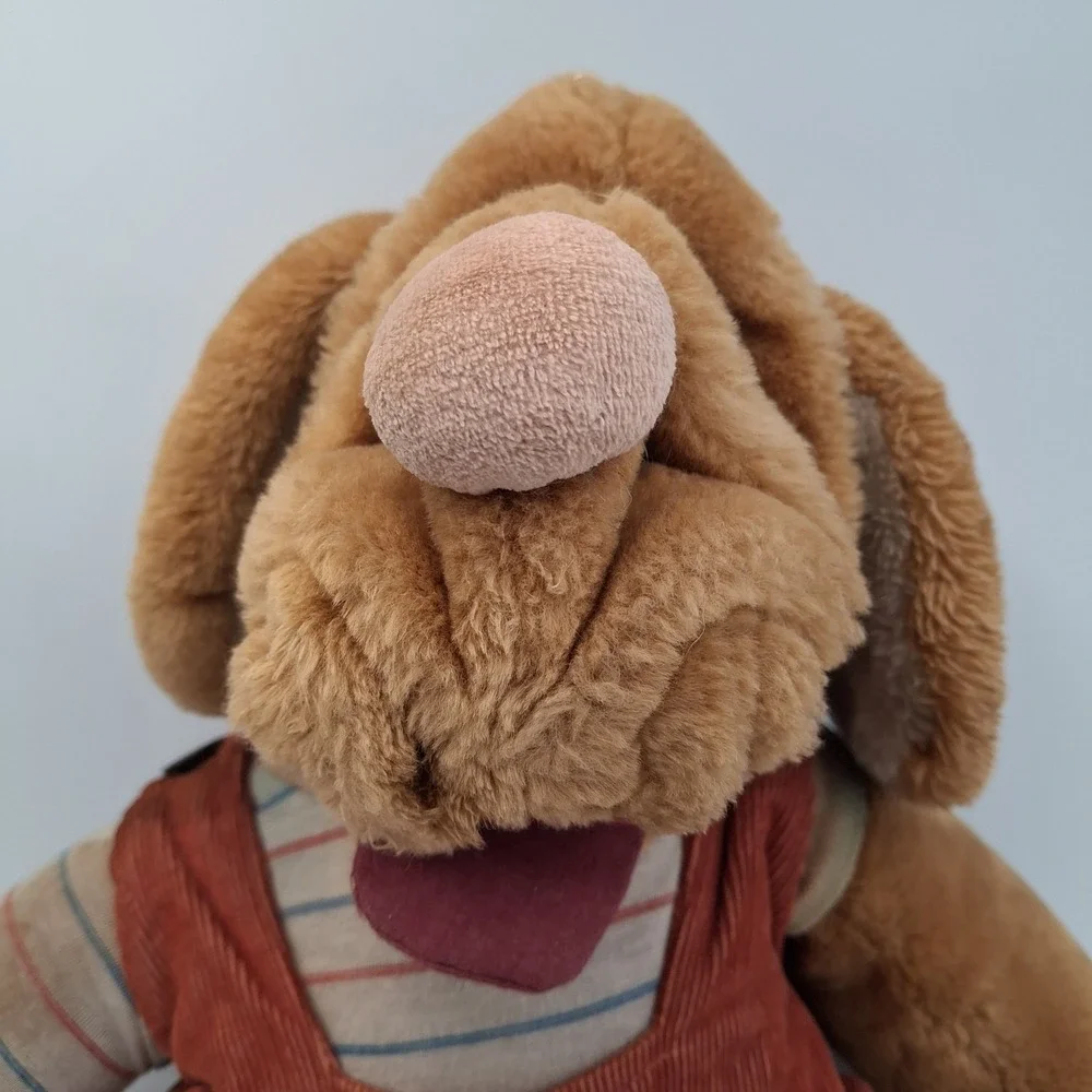 Vtg 1981 Ganz Bros Wrinkles Dog Puppet Plush Heritage Collection Overalls‎ Tag